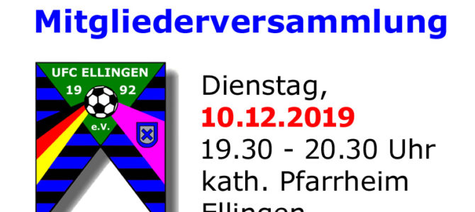 Außerordentliche UFC-Mitgliederversammlung am 10.12.2019