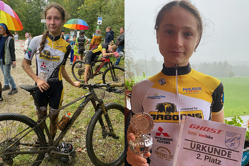 Tijana Bodonji holt beim U15w-Finalrennen Silber und wird Vizemeisterin in der MTB-Bayernliga