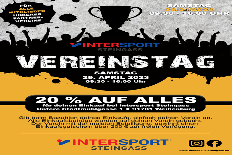 Intersport Steingass Vereinstag am 29.04.2023